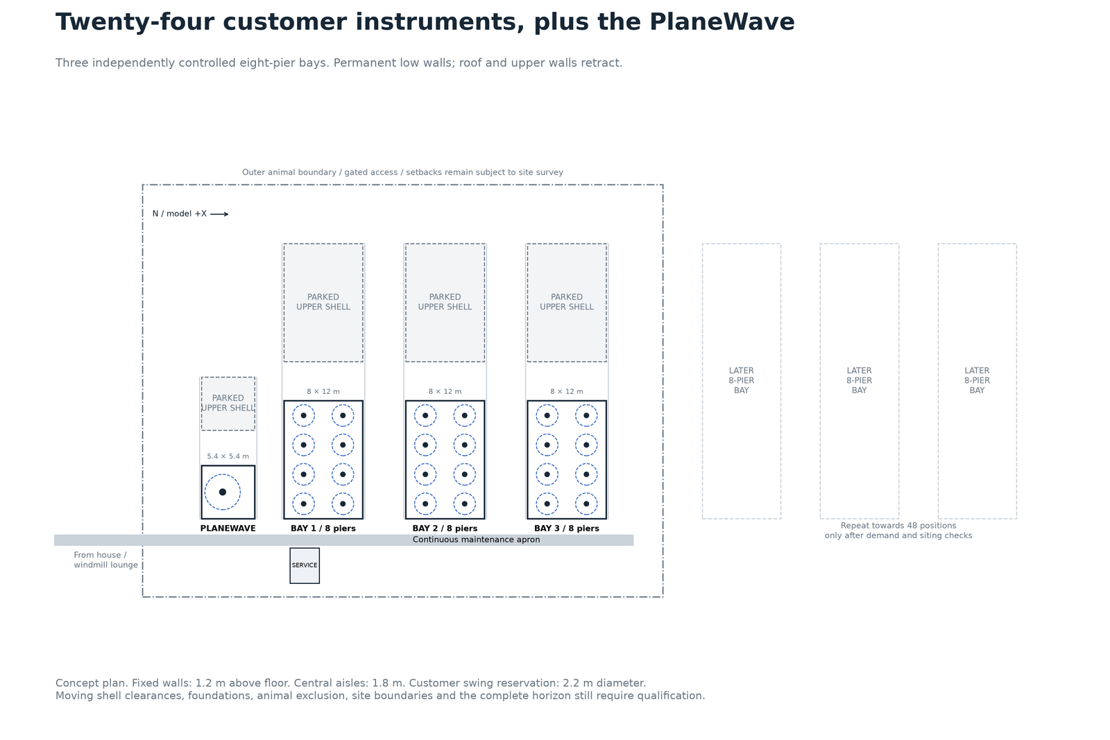Concept plan showing the earlier 24-position campus the business model was costed against.